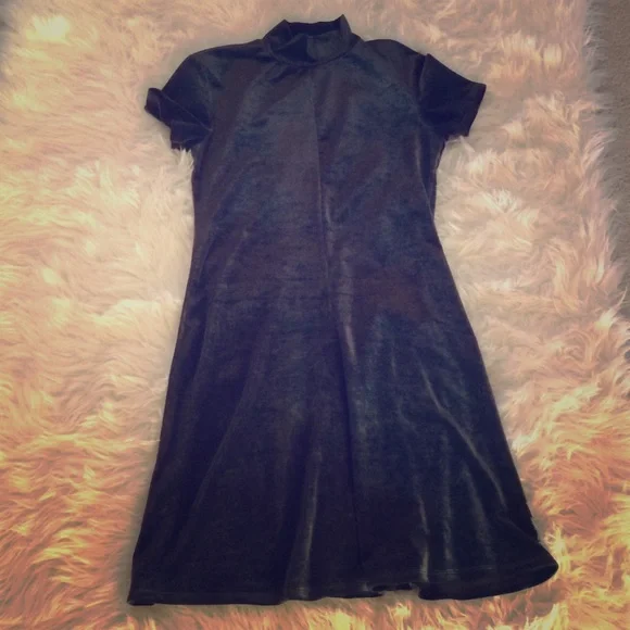 BCBG | Dresses | Bcbg Dark Gray Velvet Dress Medium | Poshmark